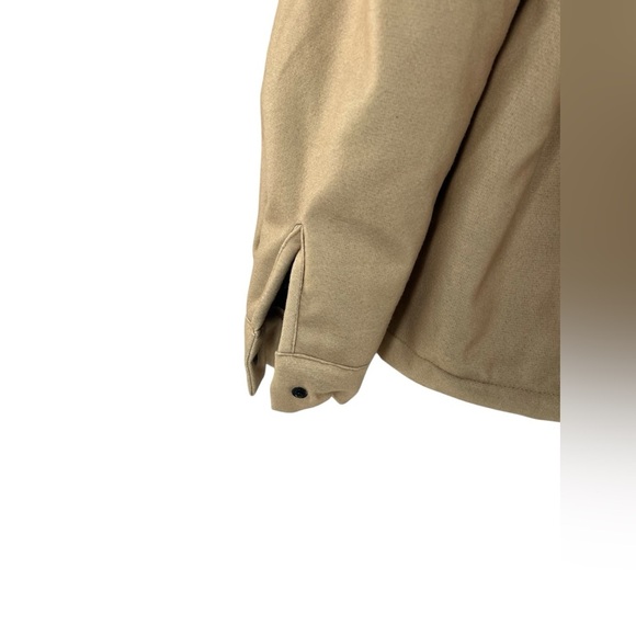 NWOT Jelly Buddy Tan Flag Graphic Fleece Lined Snap Front Lightweight Jacket XXL - Picture 4 of 8